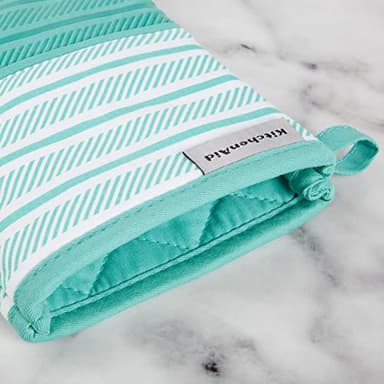 KitchenAid Albany Oven Mitt 2-Pack Set, Aqua Sky, 7"x13" - Image 3