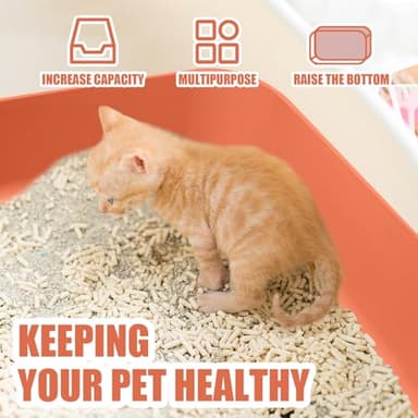 Small Litter Box, Plastic Kitten Litter Box, 13.9 x 9.8 x 3 Inch Open Litter Box for Small Pet, Easy to Clean (Orange 4PCS) - Image 5