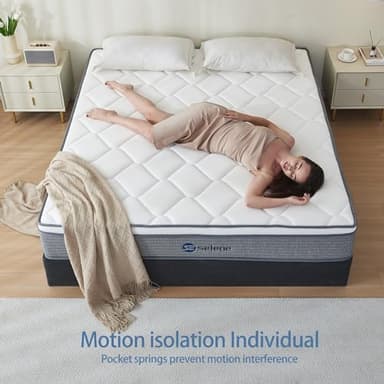 Selene Bedding Full Size Mattresses, 10 Inch Mattress Full with Pocket Spring and Memory Foam for Pressure Relief, Motion Isolation, Edge Support, Medium Firm Mattress in a Box, CertiPUR-US, Grey - Image 5