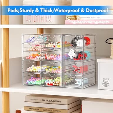 Acrylic Makeup Organizer with 13 Drawers, Bathroom Counter Organizer, Acrylic Organizers, Desk Organizer, Office Supplies, Storage Drawers for Cosmetic, Pencil, Coffee, etc 3 Pack - Image 4