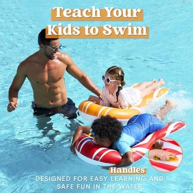 SLOOSH 2 Pack Inflatable Body Boards for Water Slides, Surfing Board Pool Floats, Swimming Pool Floating Boards Learn to Swim, Summer Water Fun Toy for Kids and Toddlers (Red and Orange) - Image 4