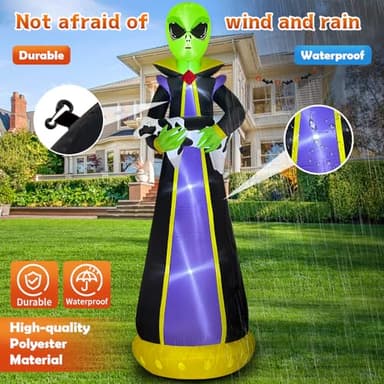 10FT Halloween Inflatables Outdoor Decorations Inflatable Alien Steal Cow Build-in LEDs Lights Blow Up Halloween Yard Decorations Prop Lawn Party Indoor Décor, Black - Image 6