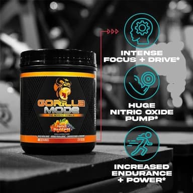 Gorilla Mind Pre Workout - Massive Pumps Laser Focus Energy Power - L-Citrulline, Creatine, L-Tyrosine, Betaine, Hydroprime, Alpha-GPC, 400mg Caffeine, Huperzine A 800g (BlackBerry Lemonade) - Image 6