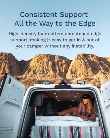 ViscoSoft 3 Inch Memory Foam Mattress Topper Short King - Select High Density Ventilated RV Camper Mattress Pad - Premium Removable Rayon Cover - Image 5