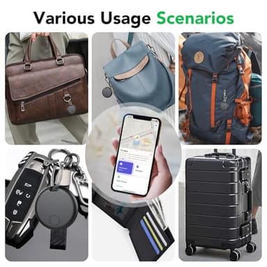 Air Tracker Tags-4 Pack: Smart Bluetooth Tracker, Item Finder Works with Apple Find My (iOS Only) App, Trakcer Tag Locator for Keys, Luggage, Satchel, Backpack etc. (Not for Android Devices) - Image 7