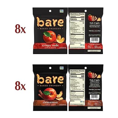 Bare Baked Crunchy, Apples Fuji & Reds and Cinnamon Variety Pack, 0.53 Ounce (Pack of 16) - Image 2
