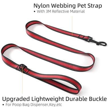 Mile High Life Reflective Dog Collar & Leash - Adjustable (Red, Large Pack of 2) - Image 7