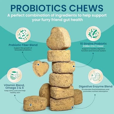 ORAVELi Probiotics for Dogs - Dog Probiotics with Prebiotics & Digestive Enzymes, Support Cut Health, Digestive Health & Immune System, Diarrhea & Allergy Itch Relief, 180 Soft Chews - Image 2