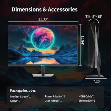 KTC 24.5 Inch 100Hz IPS Computer Monitor - FHD(1920 x 1080P), Anti-Blue Light Screen, 126% sRGB, 16.7M, Support FreeSync and GSync, PC Monitor for Casual Gaming and Working - Image 9