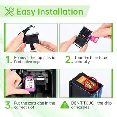 Printer Ink 67XL for HP 67 Ink Cartridges Black/Color Combo Pack Replacement for HP Ink 67 67XL Ink Cartridges with Deskjet 2855e 2755e 2700e 2752e 4155e 4100 Envy 6055e 6000 6455e Printer (2 Pack) - Image 4