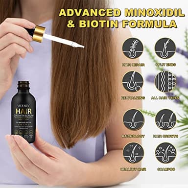 PEFAMNE 5% Minoxidil for Men and Women Hair Growth Oil, Biotin Serum, Hair Regrowth Treatment for Scalp Hair Loss, Natural, for Thicker Longer Fuller Healthier Hair 2.02 oz - Image 4