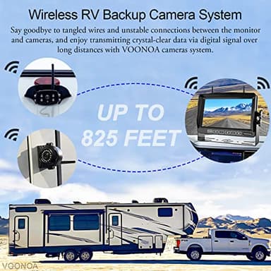 1080P Wireless RV Camera System, IP69 Waterproof Night Vision Backup Camera Side Rear View Camera with 7 Inch HD Monitor for RV Truck Trailer Camper - Image 3