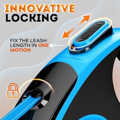 New 2025 Retractable Dog Leash 16,4 ft'-Heavy Duty Retractable Pet Leash with Anti-Slip Soft Grip-Reflective Dog Leashes with Anti-Twist Protection for Small Medium Dogs up to 50 lbs (Blue) - Image 7