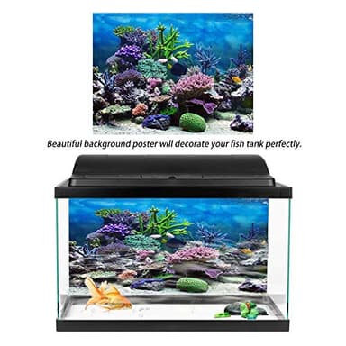 Zerodis PVC Adhesive Aquarium Fish Background Poster,Landscape Wallpaper Painting Sticker Underwater Decor(76 * 30cm) - Image 4