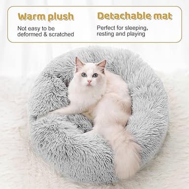 Odoland Cat Tunnel Bed with 20 Cat Toys - Indoor Plush Kitten Couch,Detachable Cats Cave Donut Tunnel & Soft Kitten Toy Set-Cozy Cat Furniture Grey - Image 3