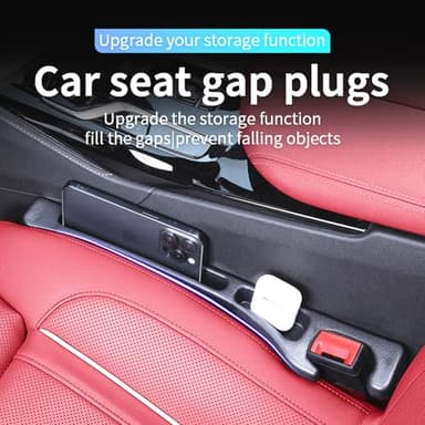 Wuzno No-Drop Seat Guard, 2 Pack Car Seat Gap Filler Stopper/Catcher Between Seat and Console Black Car Accessories Crevice Blocker Pad Plug Seat Gap Guard YMT-A02 - Image 2
