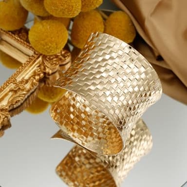 BOMAIL Gold Cuff Bracelets for Women Arm Cuff Upper Arm Band Cuff Bracelet Open Wide Bracelets Gold Wrist Cuff Bracelet Jewelry - Image 4