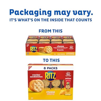 RITZ Cheese Sandwich Crackers, Lunch Snacks, 48 Snack Packs (6 Boxes, 6 Crackers Per Pack) - Image 3