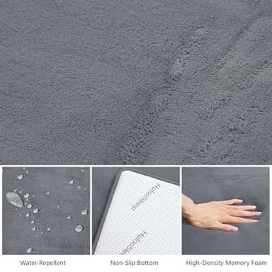 Huloo Sleep Baby Play Mat for Floor,1.3" Thick Elasti-Foam 50"×50" Playpen Mat for Tummy Time,Water Repellent Soft Coral Velvet for Toddler,Infant,Kids,Non-Slip Backing Safe for Crawling(Dark Grey) - Image 4