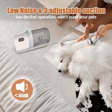 Dog Grooming Vacuum, Pet Grooming Kit with Dog Clippers, 2.5L Dust Cup 11000Pa Dogs Vacuum for Shedding Grooming, 5 Grooming Tools Home Cleaning in 1, Low Noise Pet Grooming Vacuum for Dogs, PG50 - Image 6