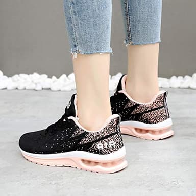 GANNOU Women's Athletic Running Shoes Fashion Sport Gym Jogging Tennis Fitness Sneaker Peachblack 8 B(M) US - Image 7