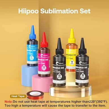 Hiipoo 500ML Sublimation Ink Refill for ET2400 ET-2720 ET-2760 ET-2800 ET-2803 ET-2850 ET-4800 ET-15000 ET-3760 Inkjet Printer Heat Press Transfer on Mugs T-Shirts Pillows (Upgrade Version) - Image 6