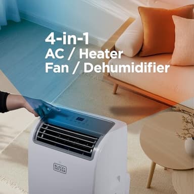 BLACK+DECKER Smart Portable Air Conditioner with Heat, 14,000 BTU (10,200 BTU SACC) Cooling, 12,000 BTU Heating for Rooms up to 700 Sq. Ft., Follow Me Remote, BPACT14HWT, White - Image 4