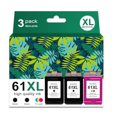 3 Pack 61XL Ink Cartridge Compatible Replacement for HP 61 XL (2 Black 1 Tri Color) for HP61XL Combo for HP61 for 5530 4500 2540 4630 4501 4502 4635 3050 2542 3512 4632 3510 3050a 2514 2541 Printer - Image 1