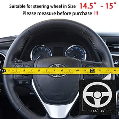 K LAKEY Suede Steering Wheel Cover,Compatible with Nissan Xterra Sentra Frontier Altima Rogue 350Z Murano Juke Alcantara Sport Non-Slip Wheel Cover Car Interior Accessories 15 inch For Man and Women - Image 2