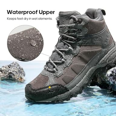 NORTIV 8 Men's Waterproof Hiking Boots Outdoor Mid Trekking Lightweight Mountaineering Shoes Paladin,Size 10,Dark Grey,JS19004M - Image 7