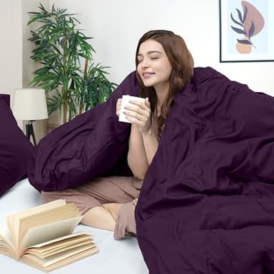 Utopia Bedding Duvet Cover Twin Size - 2 Piece with Zipper Closure - 1 Comforter Cover 68X90 Inches & 1 Pillow Sham 20X26 Inches (Purple) Comforter Not Included - Image 3