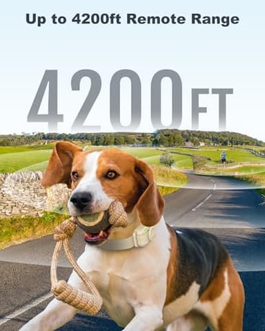 Jugbow Dog Shock Collar - 4200FT Dog Training Collar with Remote for 5-120 lb Large Medium Small Dogs, Rechargeable Waterproof IPX8 E Collars with Beep (1-3) Vibration(1-3) Safe Static(0-99) - Image 3