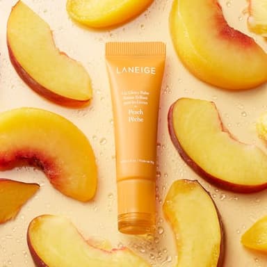 LANEIGE Lip Glowy Balm, Peach: Sheer Tinted Lip Moisturizer with Shea Butter, for Hydrating Shine & Soft Lips - Image 2