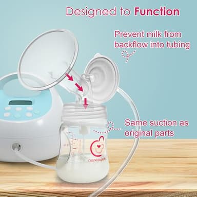 Nenesupply 17mm 2 pc Flanges Compatible with Spectra S2 S1 9 Plus Synergy Gold Breastpump Replacement to Spectra Pump Parts Flange Accessories Wide Mouth Work with Valve Backflow Protector Bottle - Image 7