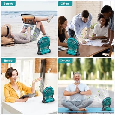 Portable Fan Rechargeable, 20000mAh Cordless Battery Powered Fan with LED Lantern, USB C Battery Operated for Travel Bedroom Home Camping Tent Office Beach Desk Fishing Table - Image 7