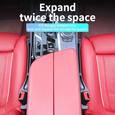 Wuzno No-Drop Seat Guard, 2 Pack Car Seat Gap Filler Stopper/Catcher Between Seat and Console Black Car Accessories Crevice Blocker Pad Plug Seat Gap Guard YMT-A02 - Image 4