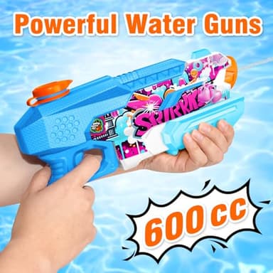 Water Gun for Adults Kids: 600CC 4 Pack Squirt Blasters Super Water Guns for Adults Kids,Water Gun Outdoor Toys High Capacity Summer Soaker for Swimming Pool Beach Fighting, Long Shooting Distance - Image 6