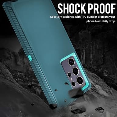 Cljlixcy Galaxy S24 Ultra Case (6.8"), Heavy Duty Military Grade Full Body Protective Case Shockproof/Drop/Dust Proof 3-Layer Protective Durable Cover for Samsung Galaxy S24 Ultra 2024 Release Blue - Image 6