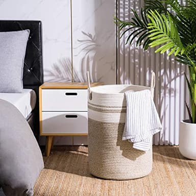 YOUDENOVA Woven Rope Laundry Hamper Basket, 58L Tall Laundry Basket for Blanket Organizer- Clothes Hamper for Bedroom Storage, Baby Kids Nursery Hamper-Large-Brown - Image 6