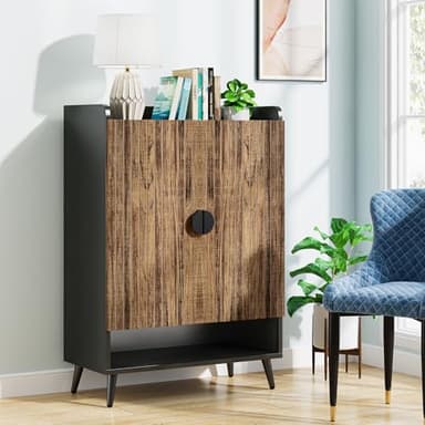 Tribesigns Shoe Cabinet with Doors, 7-Tier Shoe Storage Cabinet with Adjustable Shelves, Wooden Shoes Rack Shoe Storage Organizer for Entryway, Hallway, Closet, Living Room, Rustic Brown - Image 9