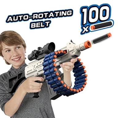Electric Automatic Toy, JakMean Toy Blaster with 30 Dart Clips and 100 Foam Darts, Outdoor Shooting Games Toys for 6-12 Year Old Boys & Girls Adults, Gifts for Birthday Xmas (J3A) - Image 2