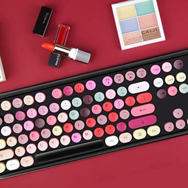 FOPETT Keyboard and Mouse Sets, Wireless, Reliable 2.4 GHz Connectivity for PC,Laptop,Smart TV and More (Black Colorful) - Image 2