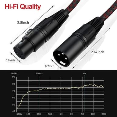 VANDESAIL XLR Cables 2 ft 2 Pack, Premium XLR Male to Female Microphone Patch Cables 3 Pin Mic Cords DMX512 Cable Compatible with Speakers, Mixer, Stage Light - Image 5