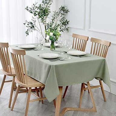 maxmill Textured Rectangle Tablecloth Water Resistant Wrinkle Free Spill-Proof, Soft Jacquard Table Cloth for Banquet Parties Event Holiday Dinner, Indoor and Outdoor Use, 60 x 84 Inch, Sage Green - Image 1