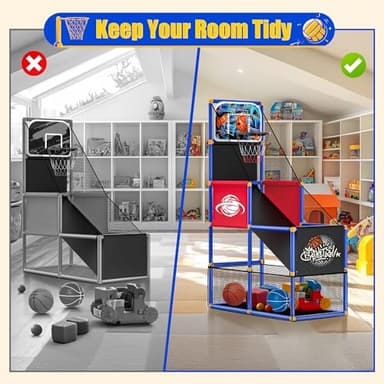 Kids Arcade Basketball Hoop with 4 Balls, Indoor Outdoor Single Shot Basketball Game for Toddler,Carnival Games Sport Toys Gifts for Boys Girls Ages 3-8 Years Old,Ideal for Competition,Pump Included - Image 5