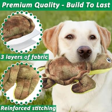 LECHONG Stuffed Animal Dog Toys, 5 Pack Tough Squeaky Dog Toys, Plush Toys Assortment, Great Value Pet Toys Bundle, Woodland Series Chew Toys for Large Medium and Small Dogs Puppy Pet Toys - Image 4