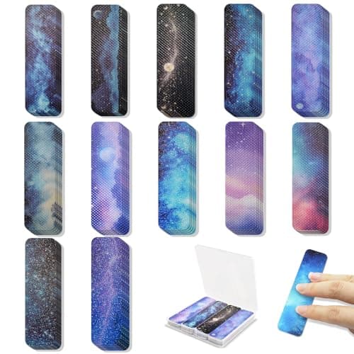 48 Pieces Anxiety Sensory Stickers with Storage Box - Sensory Strips 2 Textured Surface Adhesives Fidget Strips for Office & Classroom Desk Relieve Adult & Teen Stress (Galaxy Style) - Image 1