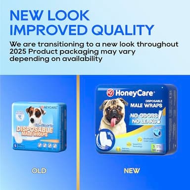 HONEY CARE All-Absorb A26 Male Dog Wrap, 50 Count, Small - Image 2