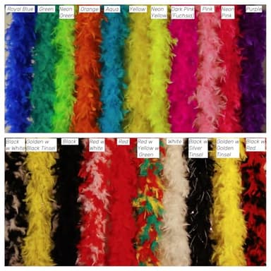 65g Turkey Chandelle Feather Boa for Party Bulk,Halloween,Wedding,Centerpieces,Concert,Costume,Dress Fringe and Home Decoration (Red w White) - Image 6