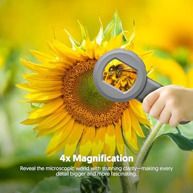 Microscope for Kids, Pocket Microscope for Toddlers, Adults Portable 100X Illuminated Jewelers Loupe, Handheld Coin Magnifier for Collectors, Educational Science Kit Toys with 2" Screen 8GB SD Card - Image 4